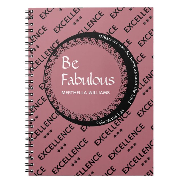 Benutzerdefinierte Rose rosa FABULOUS Motivierend Notizblock (Vorderseite)