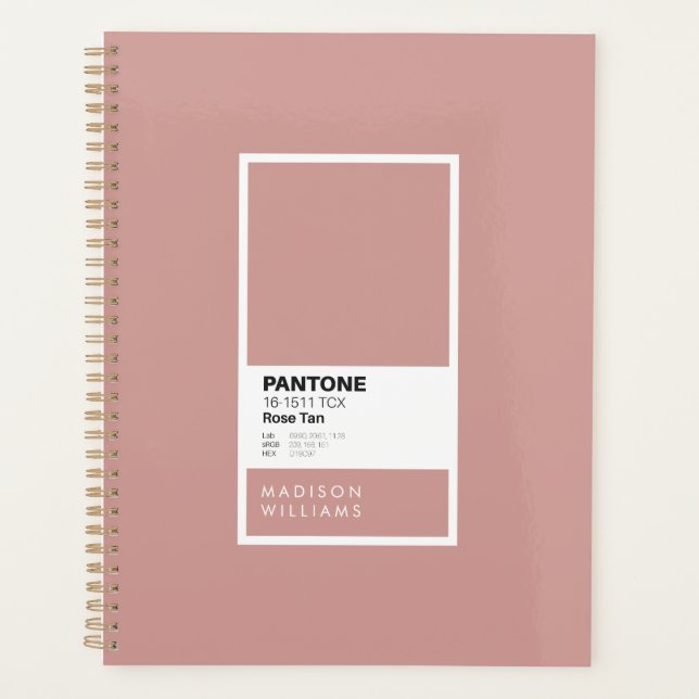 Benutzerdefinierte Rose-Tan-Notebook | Personalisi Planer (Vorderseite)