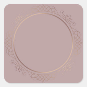 Benutzerdefinierte Roségold-Leere Elegante Vorlage Quadratischer Aufkleber