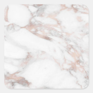 Benutzerdefinierte Roségold-Marmor-Vorlage elegant Quadratischer Aufkleber