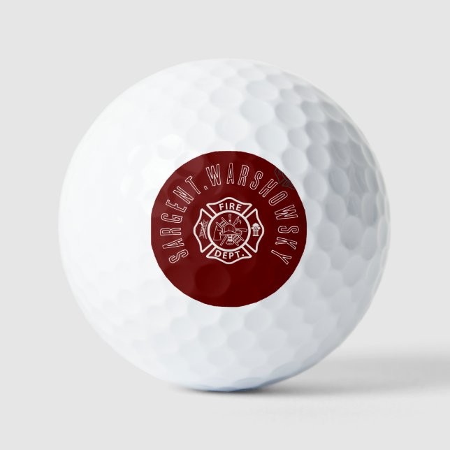 Benutzerdefinierte rot-weiße Fireman-Symbole Golfball (Vorderseite)