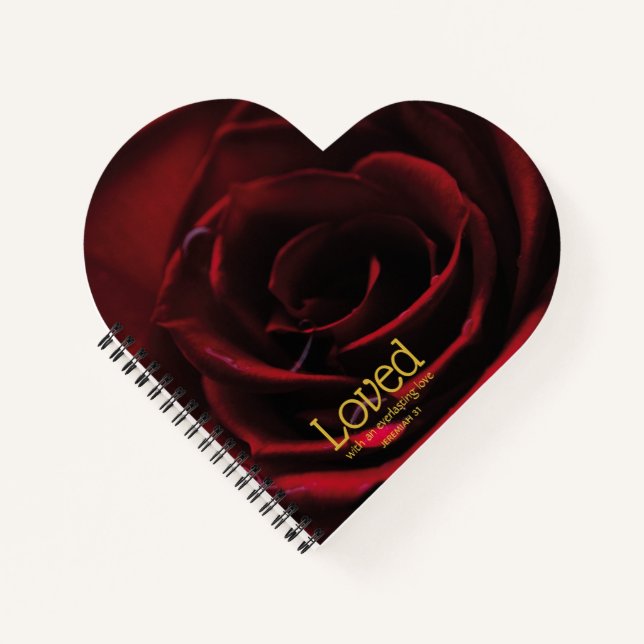 Benutzerdefinierte Rote Rose LOVIERT ALLE LIEBEN Notizbuch (Vorderseite)