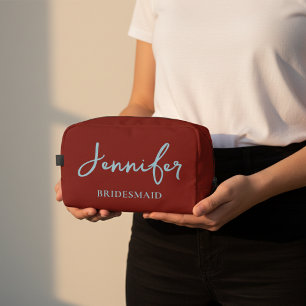 Benutzerdefinierte rote Schminktasche für Brautjun Waschbeutel