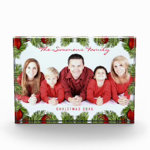 Benutzerdefinierte rote Weihnachtsfamilie Fotoblock