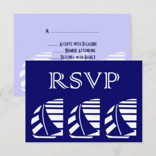 Benutzerdefinierte RSVP-Antwort Blaue Weiße Segelb Einladung