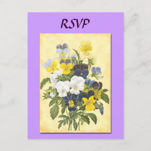 Benutzerdefinierte RSVP Botanische Veilchen-Postka Einladungspostkarte