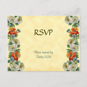 Benutzerdefinierte RSVP Mohn Kornblumen Postkarte