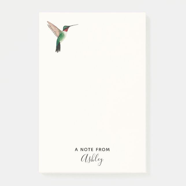 Benutzerdefinierte Ruby-throated Hummingbird Notes Post-it Klebezettel (Vorderseite)