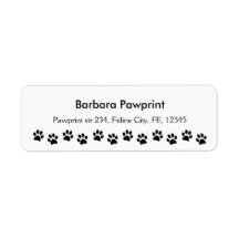 benutzerdefinierte Rücksendeadressen-Aufkleber Paw