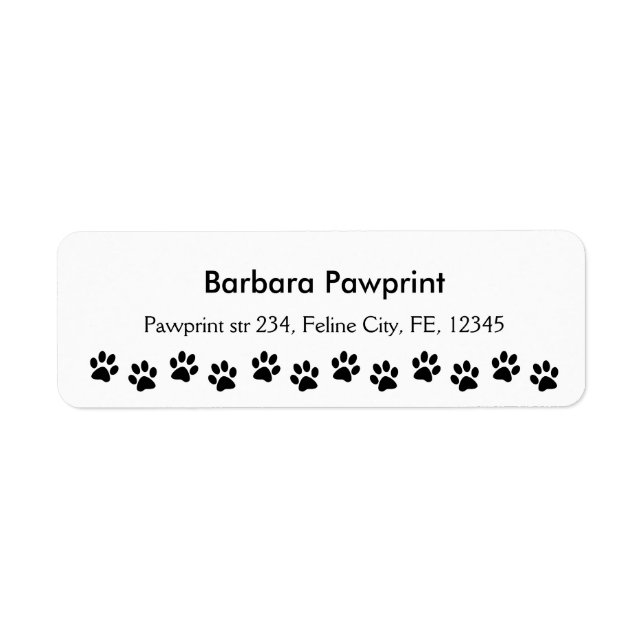 benutzerdefinierte Rücksendeadressen-Aufkleber Paw (Vorne)
