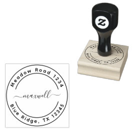 Benutzerdefinierte runde Rücksendeadresse - Einfac Gummistempel