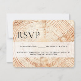 Benutzerdefinierte Rustikal Holz Getreide UAWG vor RSVP Karte