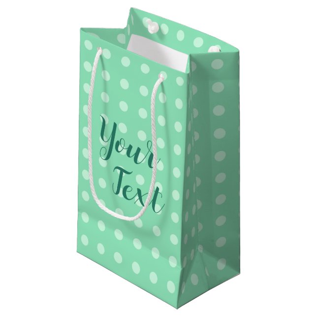 Benutzerdefinierte rustische Vorlage Polka Dots Mi Kleine Geschenktüte (Vorderseite Schrägansicht)