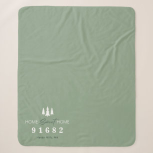 Benutzerdefinierte Sage Home Sweet Home Postleitza Sherpadecke