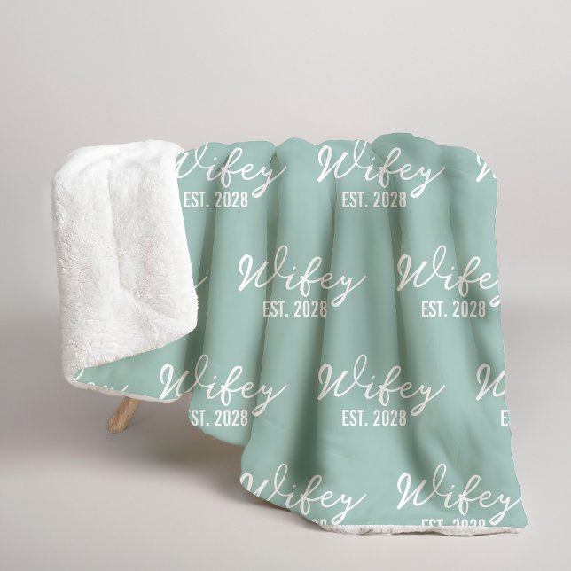Benutzerdefinierte Sage Sherpa Decke als Geschenk  Sherpadecke (custom newlywed sherpa for bride and groom, mr & mrs blanket gift for her, wifey & hubby cozy gift,)