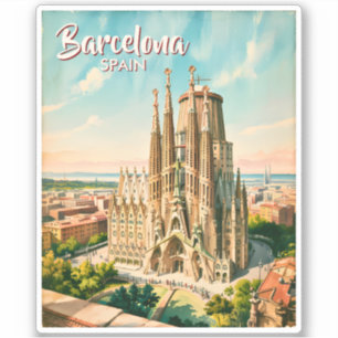 Benutzerdefinierte Sagrada Familia Barcelona Reise Aufkleber
