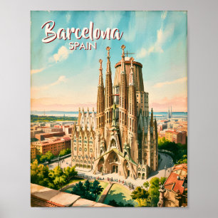 Benutzerdefinierte Sagrada Familia Barcelona Reise Poster