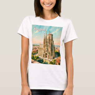 Benutzerdefinierte Sagrada Familia Barcelona Reise T-Shirt