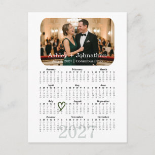 Benutzerdefinierte Save the Date Foto 2027 Kalende Postkarte