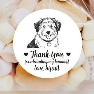 Benutzerdefinierte Schäferhund-Hochzeitsgeschenk-A Runder Aufkleber