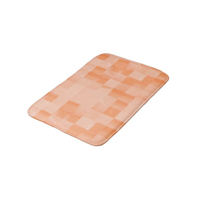 Benutzerdefinierte Schatten der Peach Fuzz Quadrat Badematte (Schrägansicht)