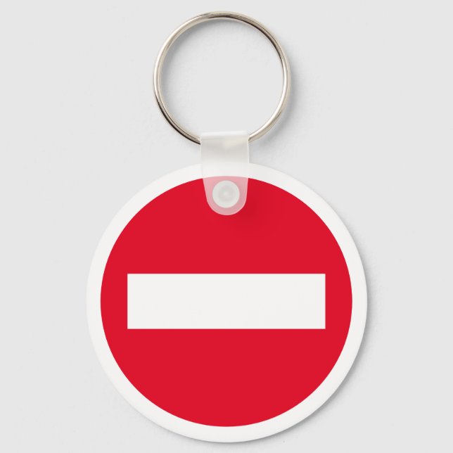 Benutzerdefinierte Schlüsselkette mit rotem STOPP- Schlüsselanhänger (Vorderseite)