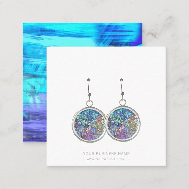 Benutzerdefinierte Schmuckkarton-Ohrring-Display-K Quadratische Visitenkarte (Custom Jewelry Earring Display Cards for the Crafter or Artisan Jewelry Maker to display earrings)