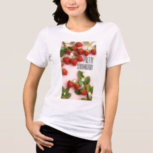 Benutzerdefinierte Schöne Rote Erdbeere Personalis Tri-Blend Shirt