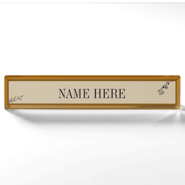 Benutzerdefinierte Schreibtischnamenplatte Elegant Namensplakette (Vorderseite)