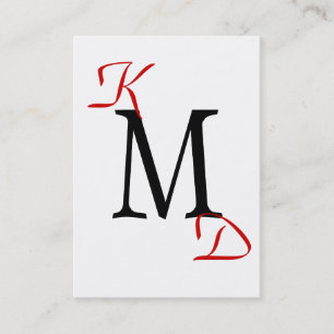 Benutzerdefinierte Schwarz/Rot-Monogramm-Visitenka Visitenkarte