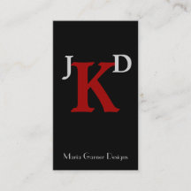 Benutzerdefinierte Schwarz/Rot-Monogramm-Visitenka