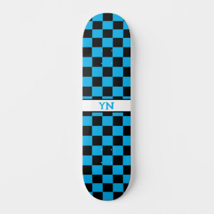Benutzerdefinierte Schwarz- und Himmelblau-Initial Skateboard