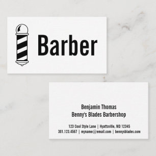 Benutzerdefinierte Schwarz/Weiß-Barber-Visitenkart Visitenkarte