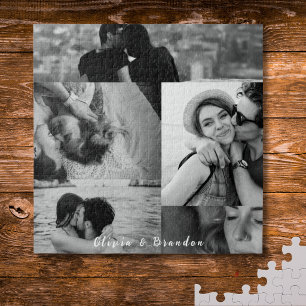 Benutzerdefinierte Schwarz-Weiß-Foto-Collage mit N