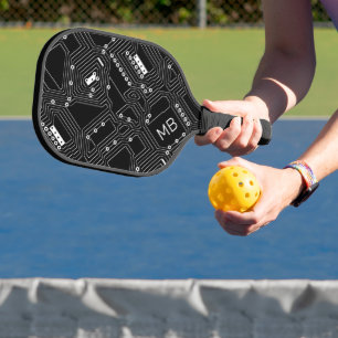 Benutzerdefinierte Schwarz-Weiß-Klassik-Computer-S Pickleball Schläger