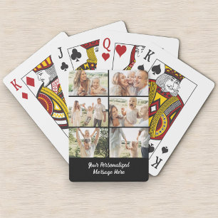 Benutzerdefinierte schwarze 6-Foto-Collage-Textnac Spielkarten
