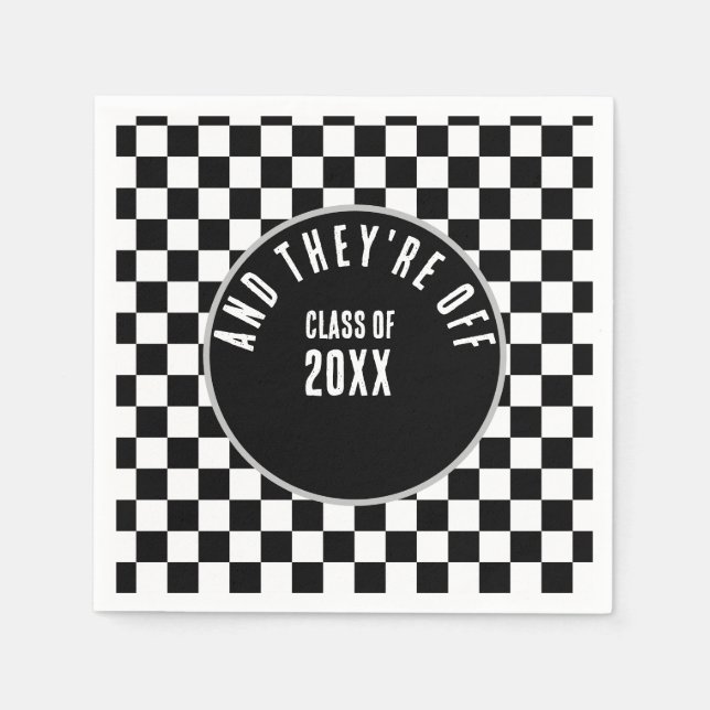 Benutzerdefinierte schwarze Checked Graduation Par Serviette (Vorderseite)