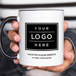 Benutzerdefinierte schwarze Firmenname- und Logoko Tasse