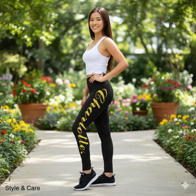 Benutzerdefinierte schwarze Leggings mit Text für  (Custom Text Black Leggings for Stylish Comfort)