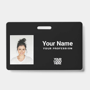 Benutzerdefinierte schwarze Mitarbeiter-Foto-Logo- Ausweis