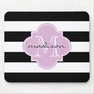 Benutzerdefinierte schwarze und Lila Streifen Mousepad