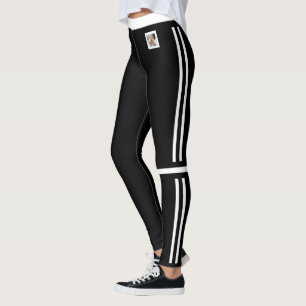 Benutzerdefinierte schwarze und weiße Streifen für Leggings