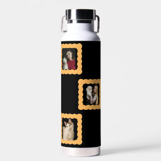 Benutzerdefinierte schwarze Wasserflasche, 3 Foto Trinkflasche