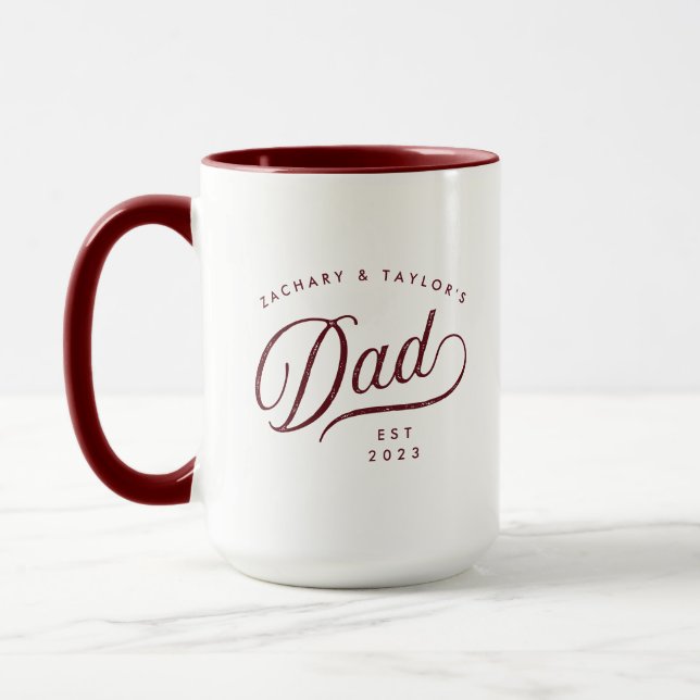 Benutzerdefinierte Script-Vater Tasse Vatertag Mar (Links)