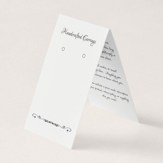 Benutzerdefinierte Scroll-selbst Stehende Ohrring- Visitenkarten (Vorderseite)