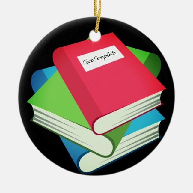 Benutzerdefinierte Seite der Bücher Emoji Keramik Ornament (Vorne)