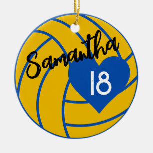 Benutzerdefinierte Senior-Volleyball-Spielernummer Keramik Ornament