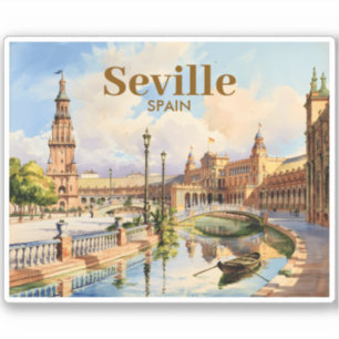 Benutzerdefinierte Seville Spanien Plaza de Espana Aufkleber