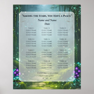 Benutzerdefinierte Sitzordnung Biolumineszente Ele Poster
