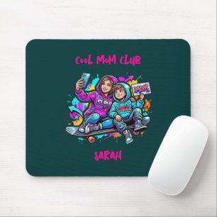 Benutzerdefinierte Skater-Mom und Sohn Graffiti Du Mousepad